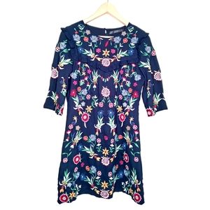 Zara Trafaluc Floral Embroidered Mini Dress
